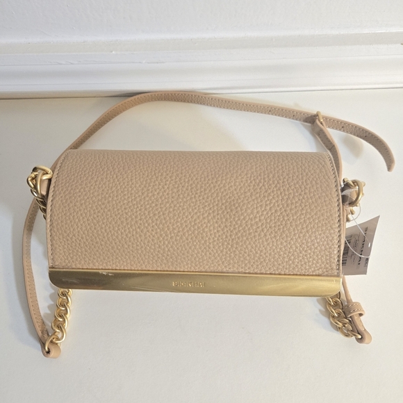 New Simkhai Rola Cylinder Calf Leather Gold Tone Chain Camel Crossbody Handbag - Picture 8 of 16